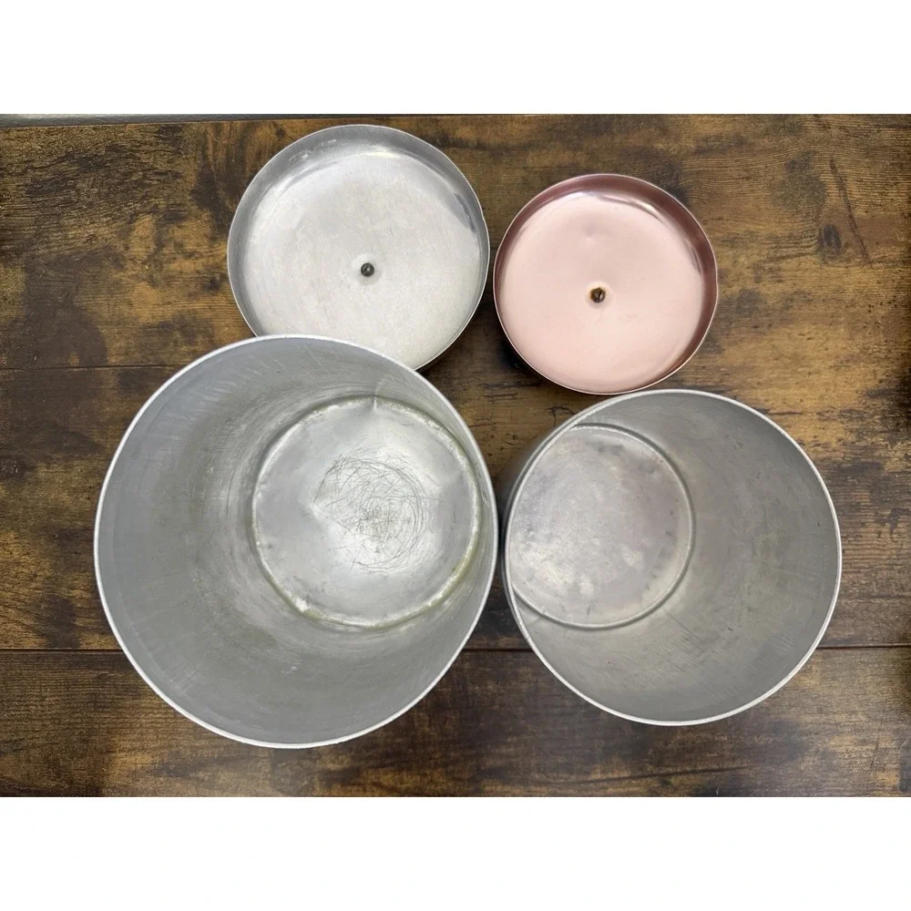 Vintage 1950s Mid CenturyAluminum Brushed Coffee & Flour Canister Kitchen Set - Picture 5 of 6